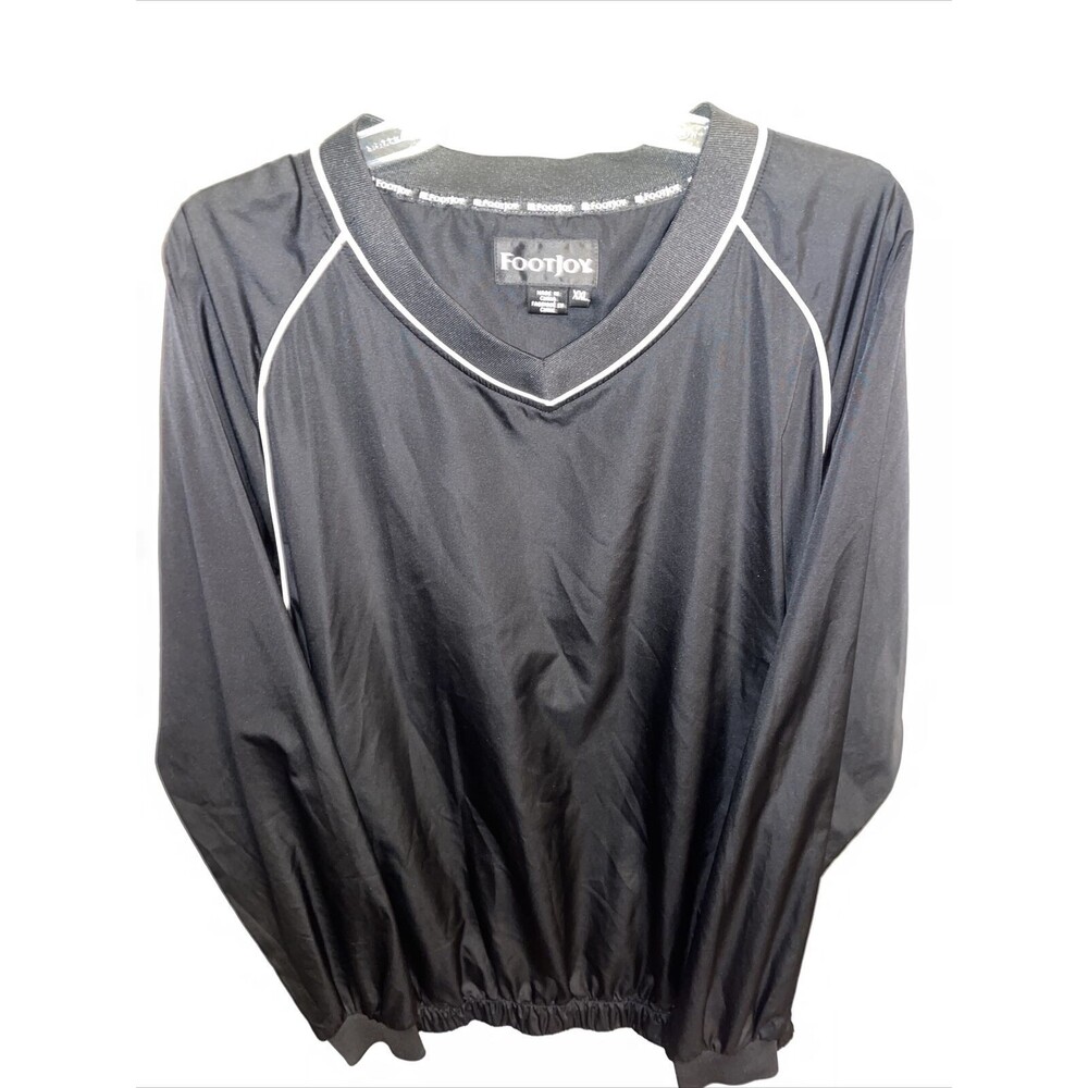 Footjoy Golf Jacket Men’s Size 2XL Black Pullover V Neck Long Sleeve
